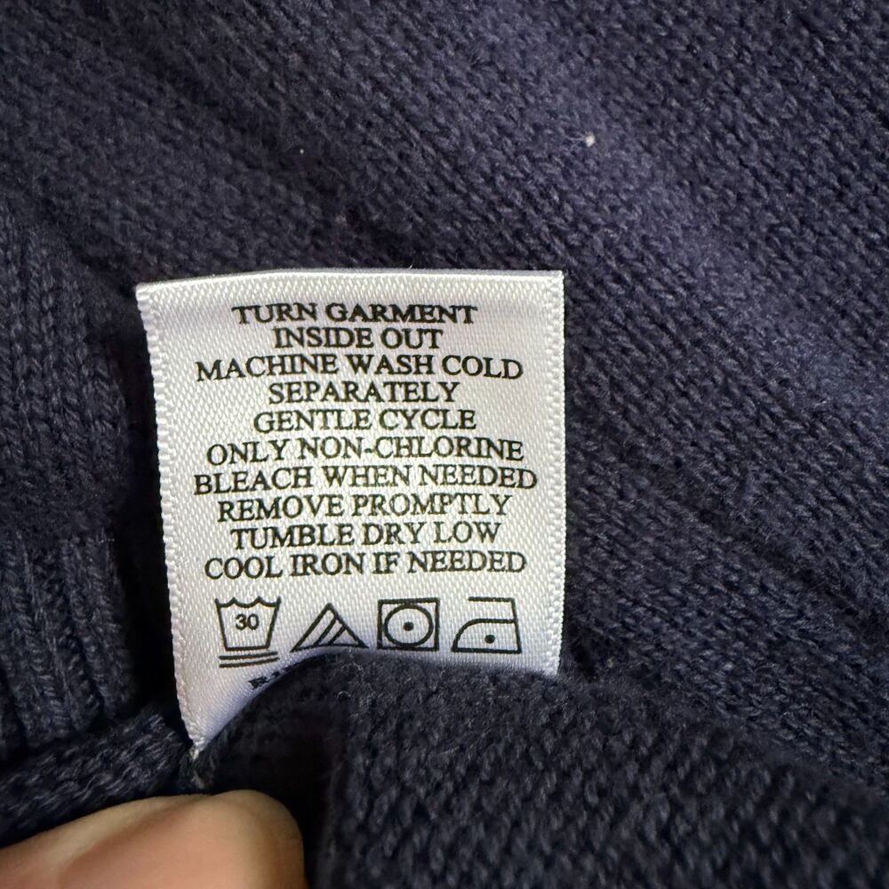 Hope & Henry Navy Horse Graphic Sweater Kids L Elbow Patch Organic Sustainable - Picture 10 of 10